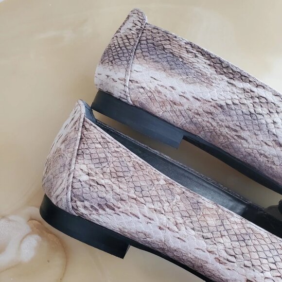 Ros Hommerson Regan Slip On Snake Print Round Toe Leather Dressy Loafers Sz 9.5 - Picture 6 of 10